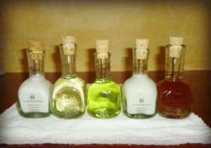 A collection of the Hacienda's shampoos, conditioners and creams