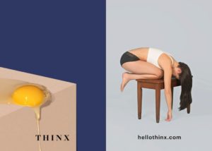 thinx period panties ad egg yold