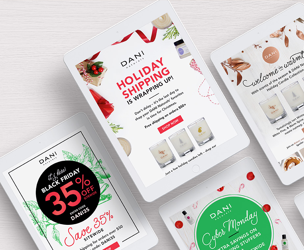 dani natural outsourced marketing holiday shopping promotionals