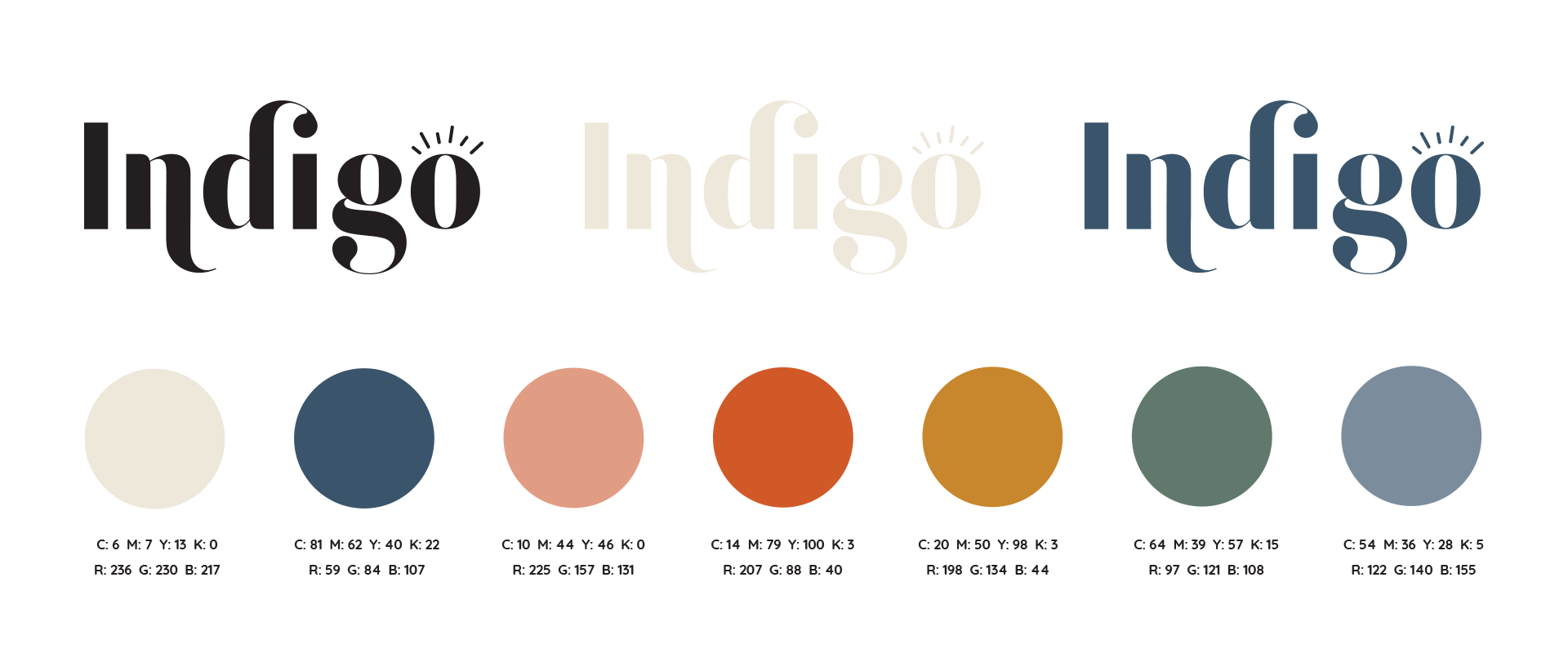 indigo branding graphic design color palette